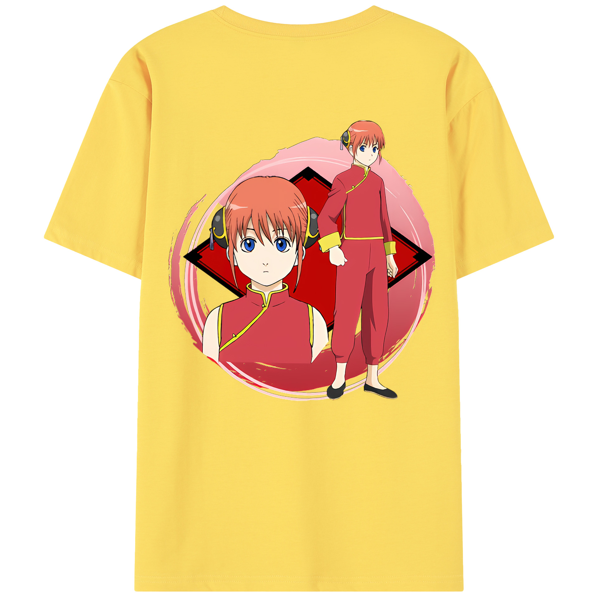 （画像用） ぎんたま 坂田銀時（さかたぎんとき） 神楽 志村新八（しむら しんぱち） GINTAMA Sakata Gintoki Kagura Shimura Shinpachi 綿100％半袖Tシャツ（背面プリント）