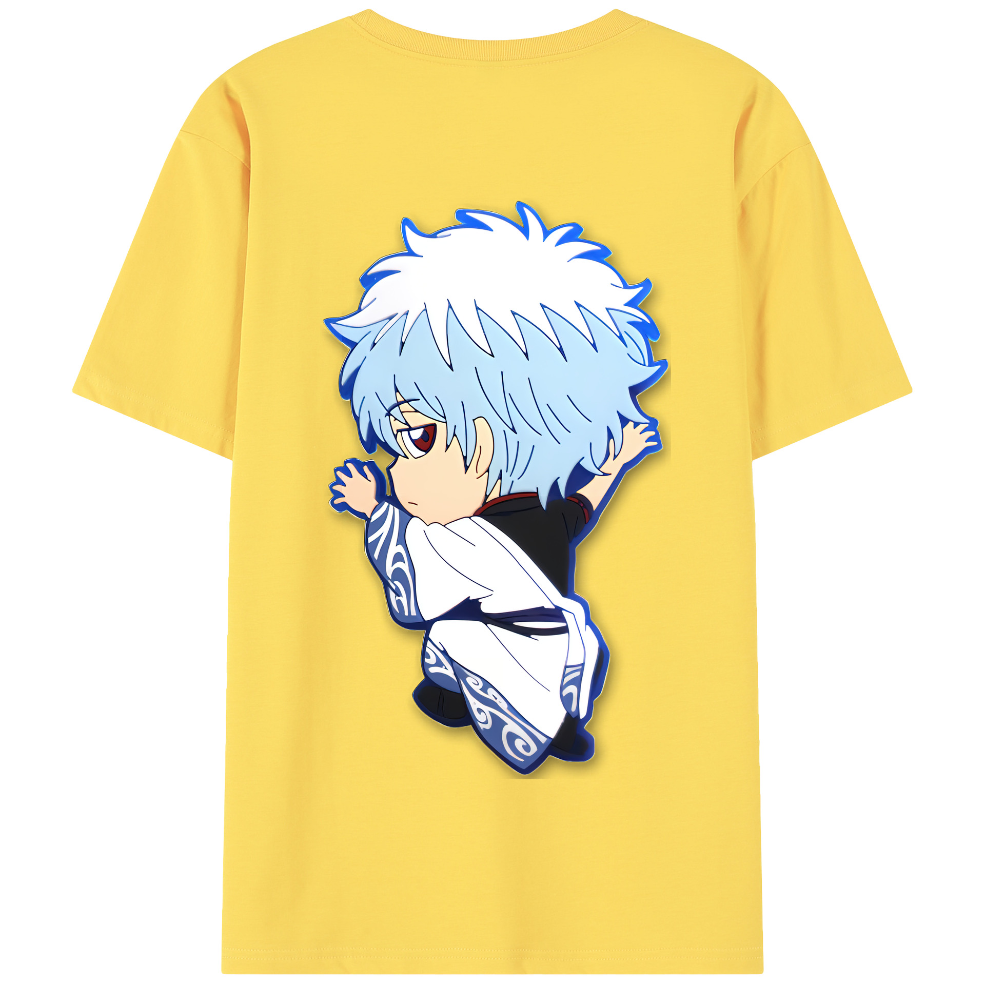 （画像用） ぎんたま 坂田銀時（さかたぎんとき） 神楽 志村新八（しむら しんぱち） GINTAMA Sakata Gintoki Kagura Shimura Shinpachi 綿100％半袖Tシャツ（背面プリント）