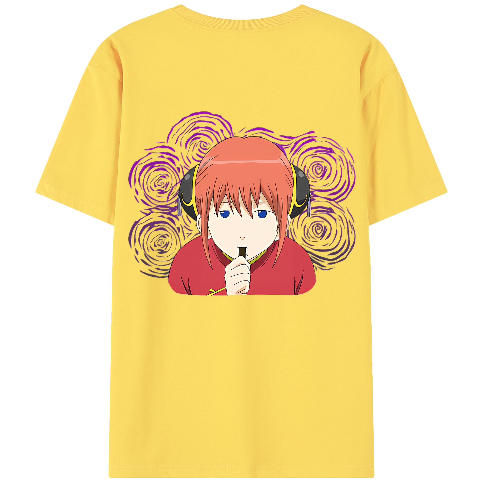 （画像用） ぎんたま 坂田銀時（さかたぎんとき） 神楽 志村新八（しむら しんぱち） GINTAMA Sakata Gintoki Kagura Shimura Shinpachi 綿100％半袖Tシャツ（背面プリント）