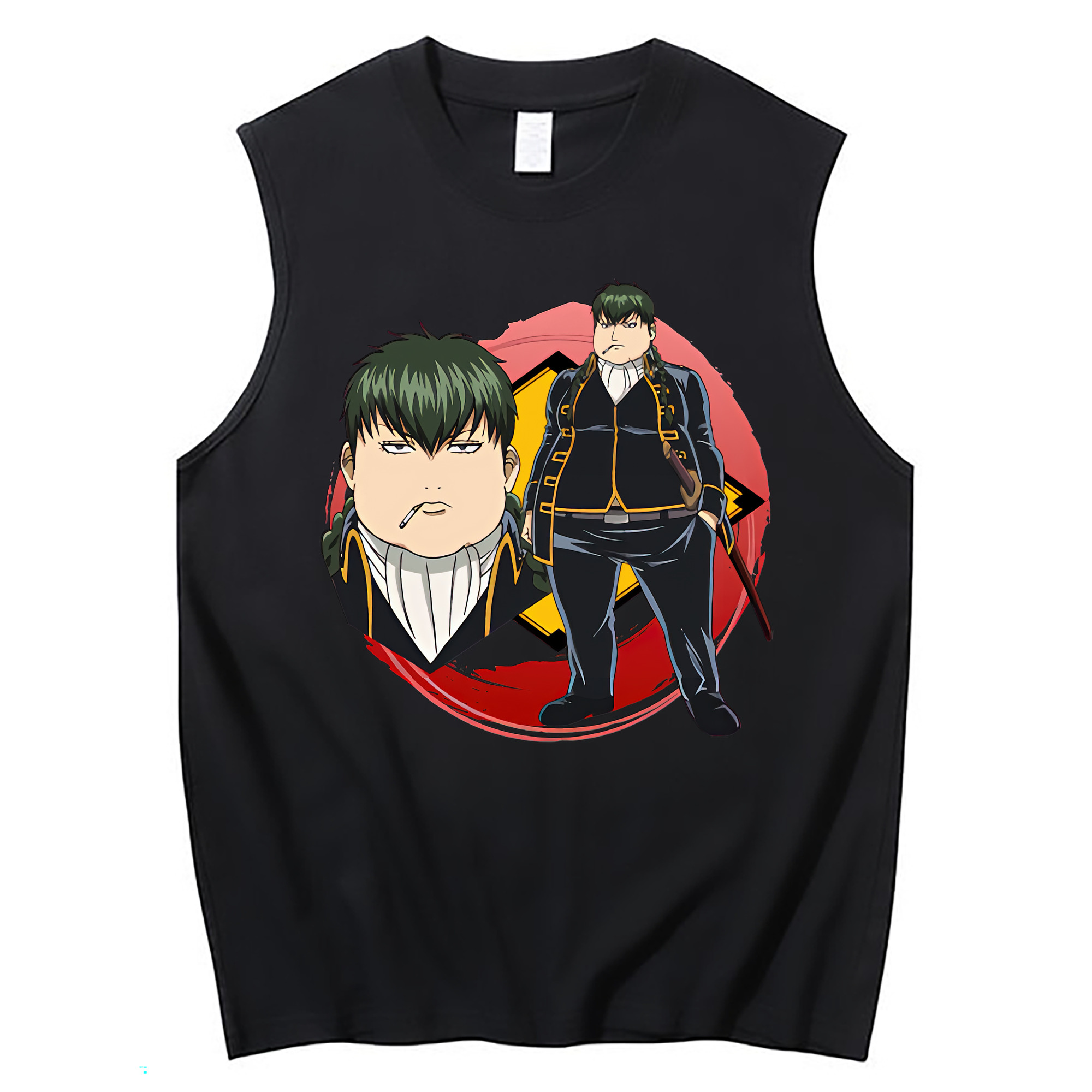 （画像用） ぎんたま 坂田銀時（さかたぎんとき） 神楽 志村新八（しむら しんぱち） GINTAMA Sakata Gintoki Kagura Shimura Shinpachi コットン100％タンクトップ（フロントプリント）
