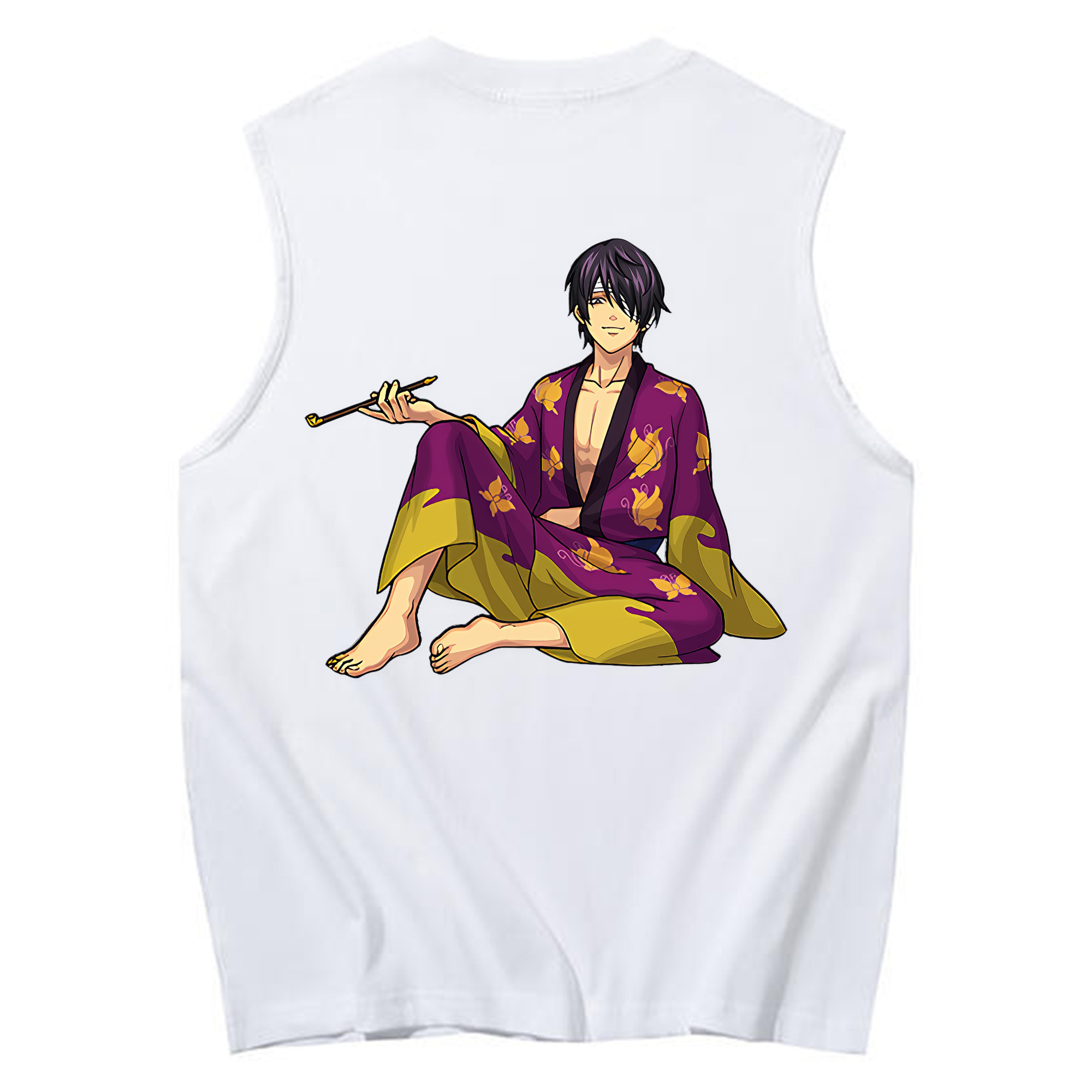 （画像用） ぎんたま 坂田銀時（さかたぎんとき） 神楽 志村新八（しむら しんぱち） GINTAMA Sakata Gintoki Kagura Shimura Shinpachi コットン100％タンクトップ（背面プリント）