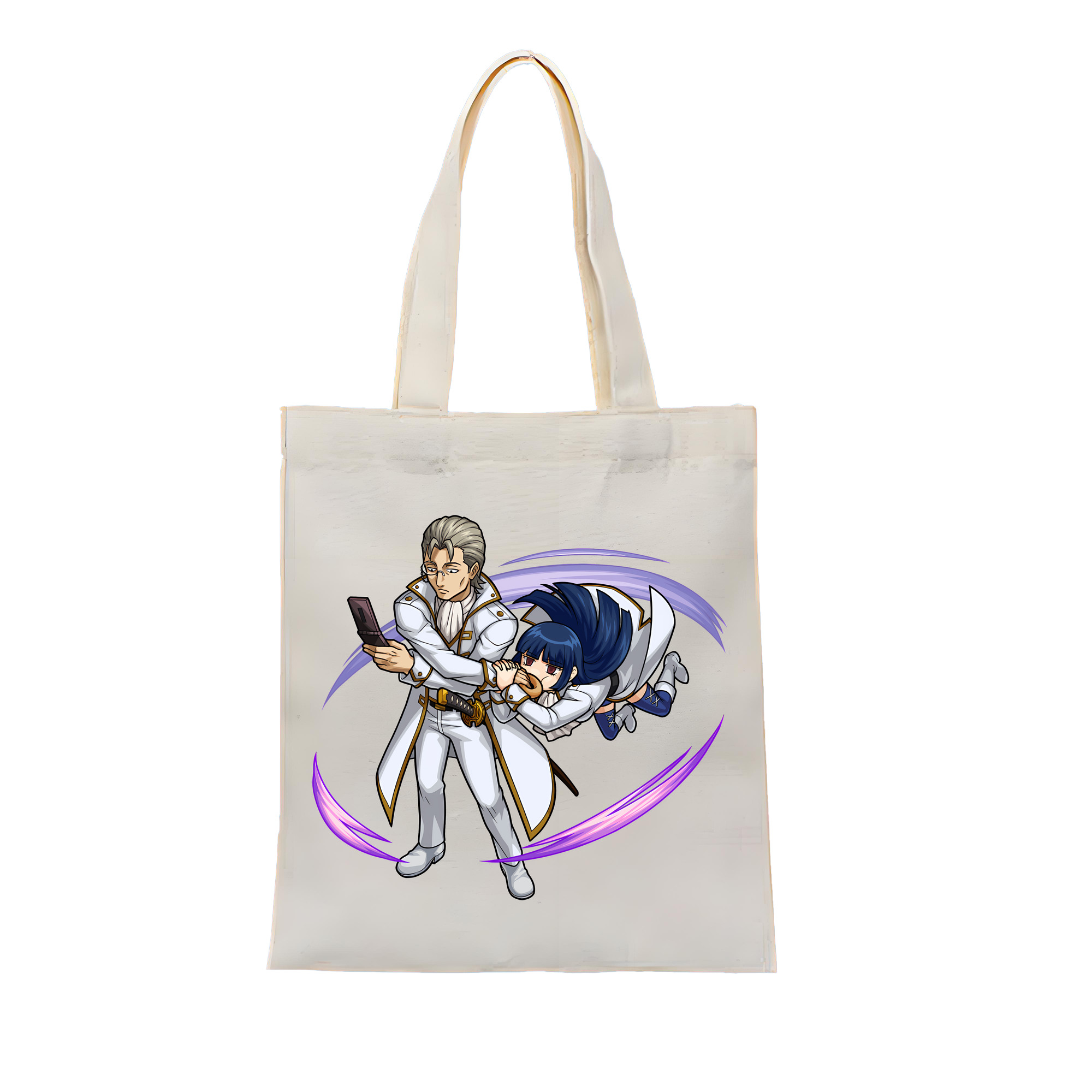 （画像用） ぎんたま 坂田銀時（さかたぎんとき） 神楽 志村新八（しむら しんぱち） GINTAMA Sakata Gintoki Kagura Shimura Shinpachi 縦型キャンバス生地手提げバッグ　トートバッグ
