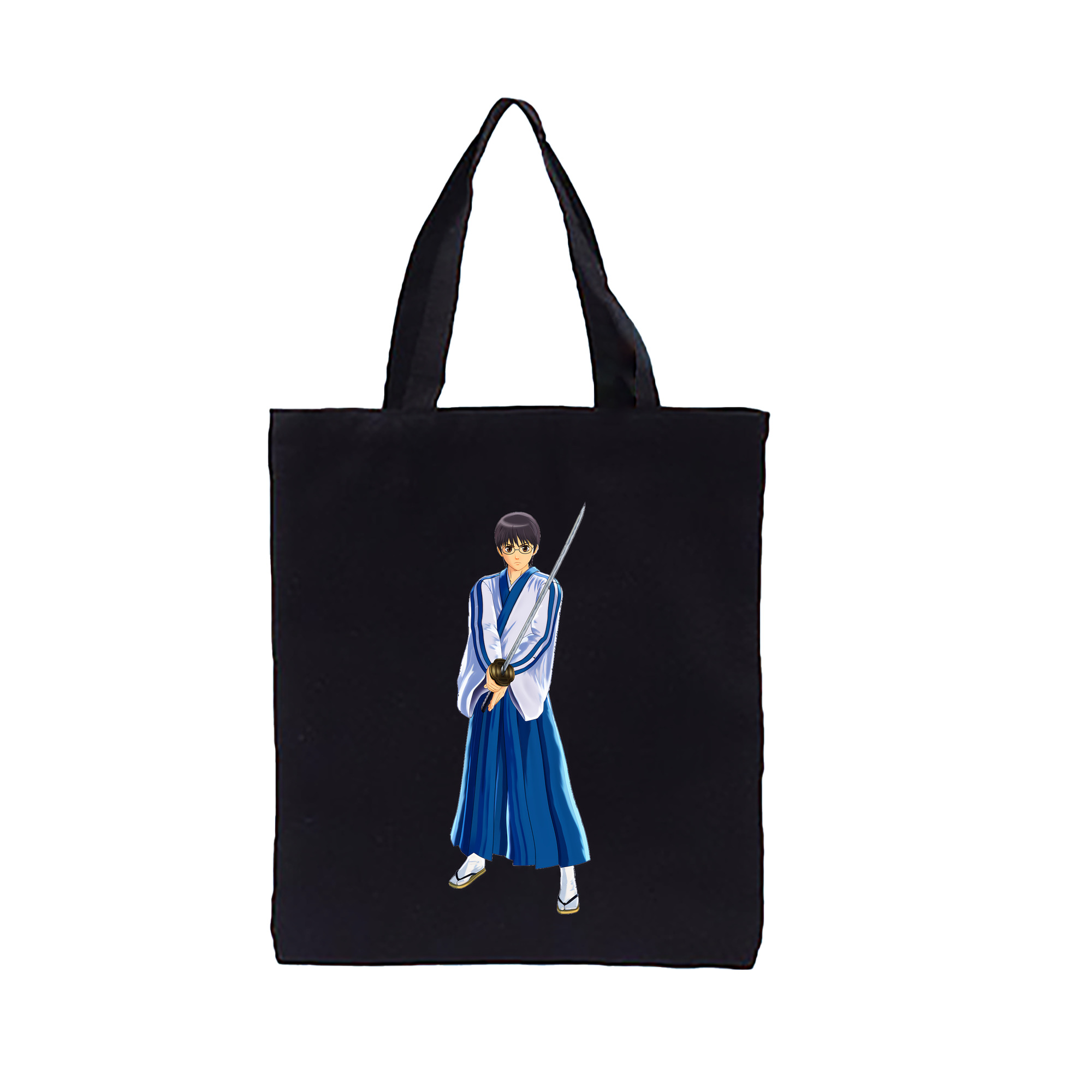 （画像用） ぎんたま 坂田銀時（さかたぎんとき） 神楽 志村新八（しむら しんぱち） GINTAMA Sakata Gintoki Kagura Shimura Shinpachi 縦型キャンバス生地手提げバッグ　トートバッグ