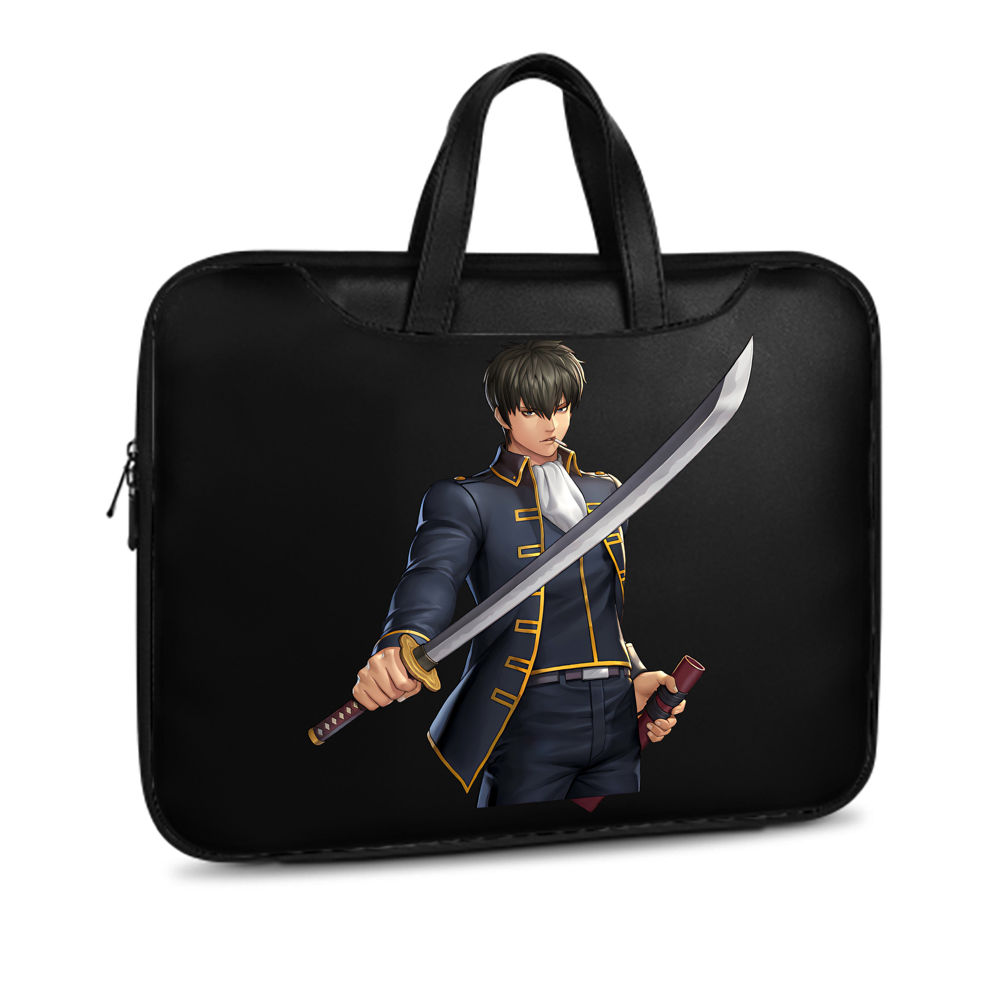 （画像用） ぎんたま 坂田銀時（さかたぎんとき） 神楽 志村新八（しむら しんぱち） GINTAMA Sakata Gintoki Kagura Shimura Shinpachi レザーラップトップバッグ　ノートパソコンケース