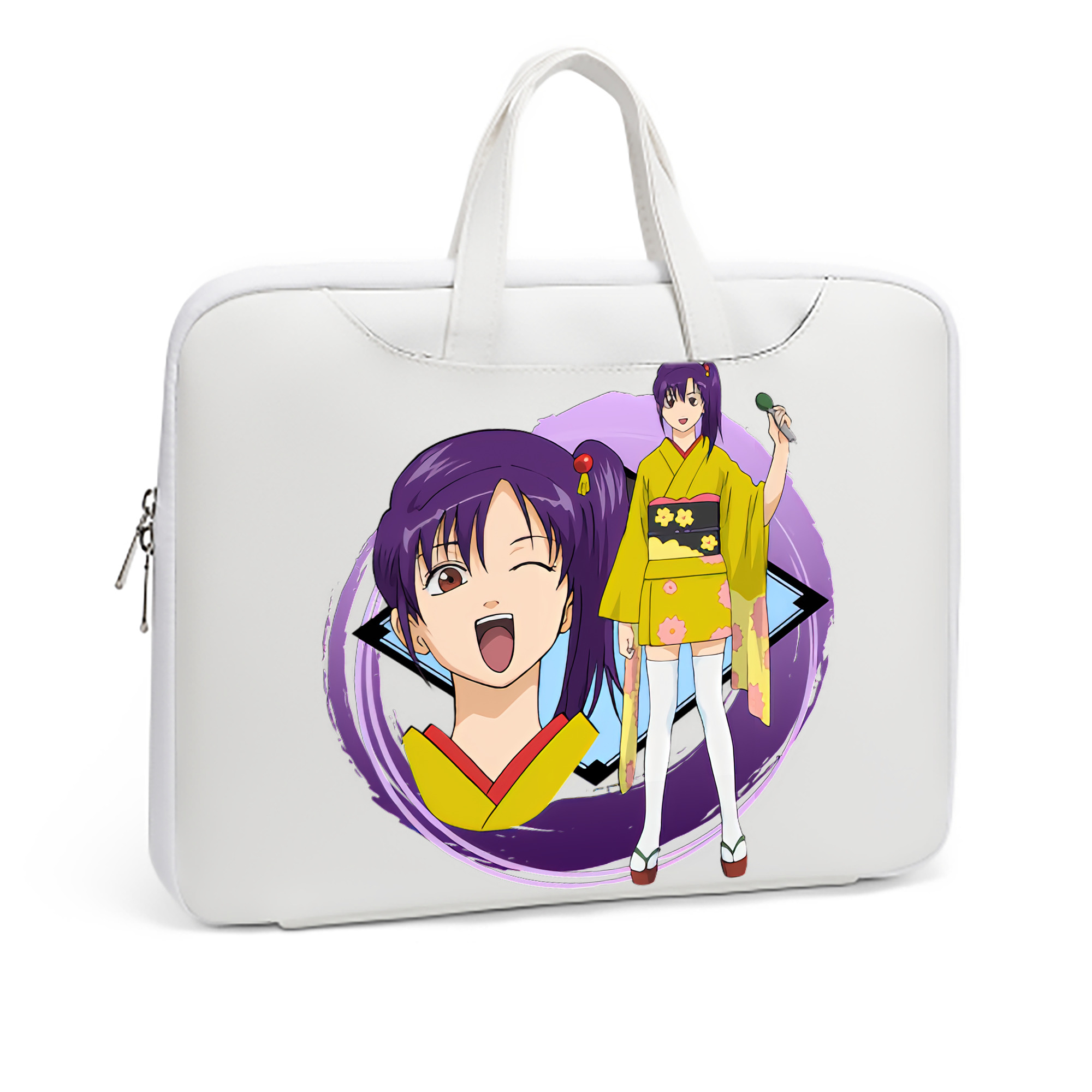 （画像用） ぎんたま 坂田銀時（さかたぎんとき） 神楽 志村新八（しむら しんぱち） GINTAMA Sakata Gintoki Kagura Shimura Shinpachi レザーラップトップバッグ　ノートパソコンケース